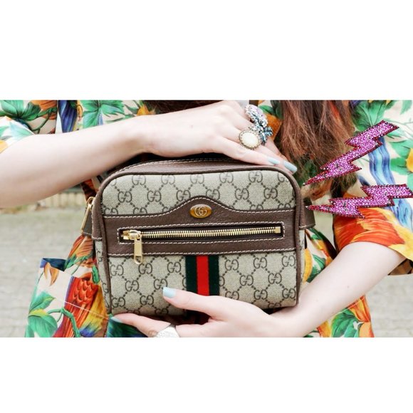 Gucci Medium Ophidia GG Supreme Canvas/Leather Belt Bag Size 75cm - Picture 12 of 14